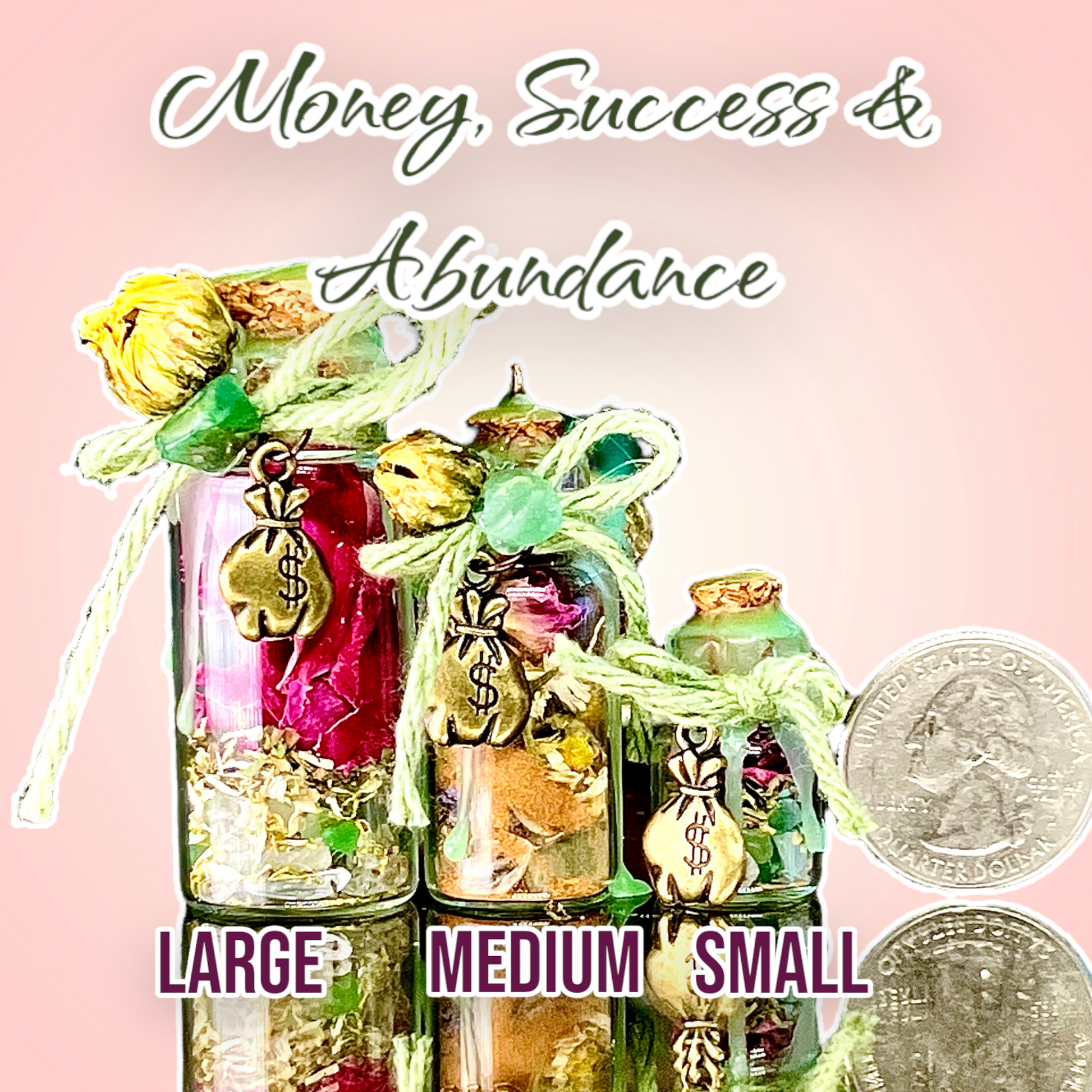 Money success and abundance spell in a bottle. Charmed bottles. spells manifestation