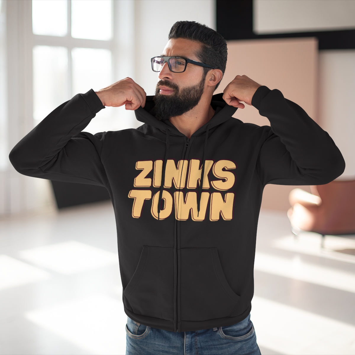 Zinks Town Unisex Hooded Zip Sweatshirt